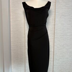 Kensie Black Cowl-Neck Midi Dress